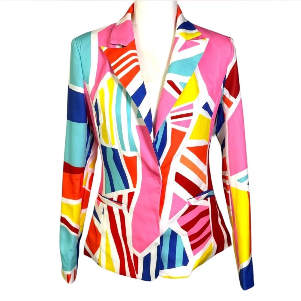 L'ATISTE Vibrant Color Block 2 Piece Suit